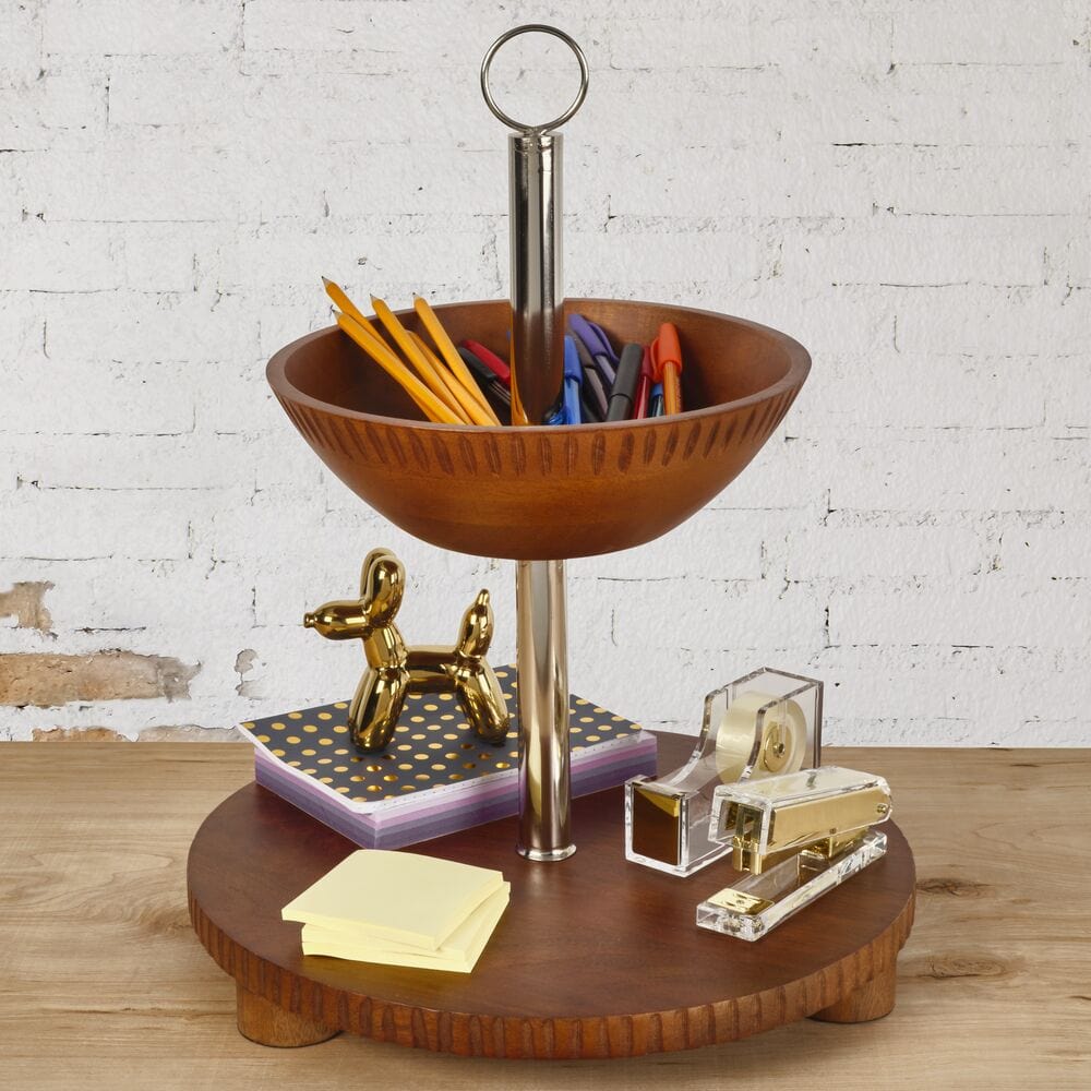 Hamden 2 Tier Serving Basket and Platter - Image 2