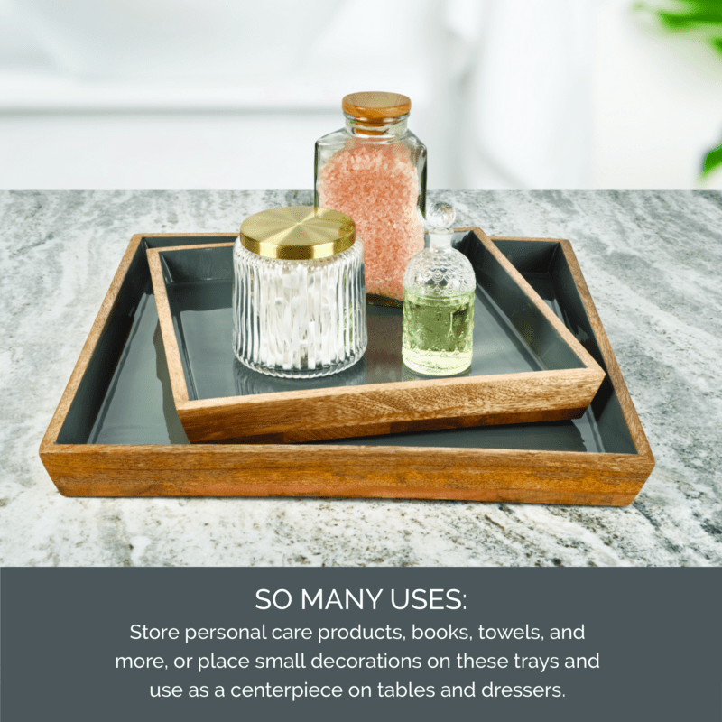Samara Set of 2 Decorative Coffee Table Serve Trays - Image 5