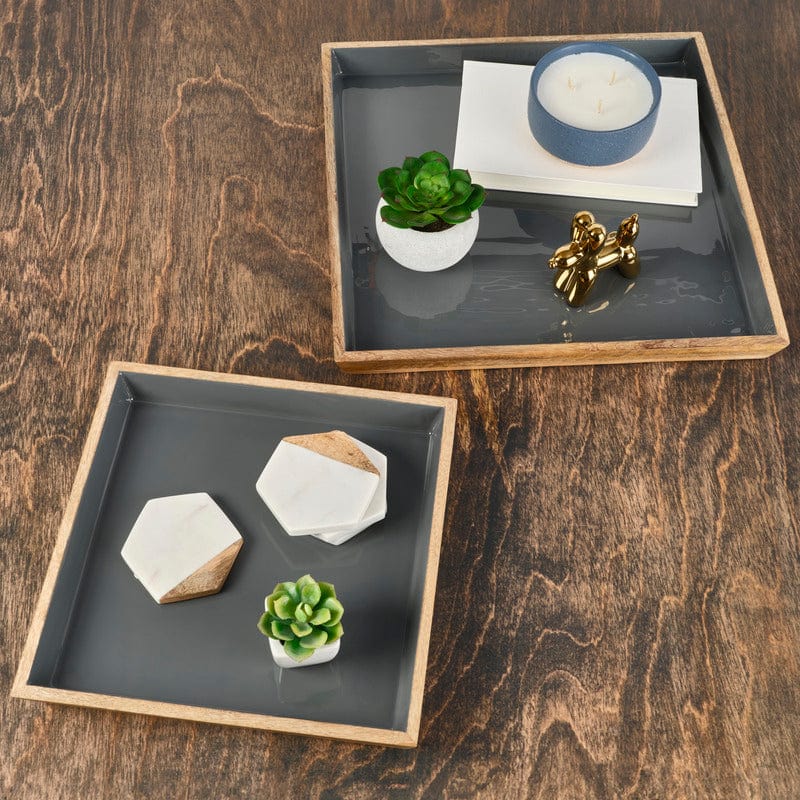 Samara Set of 2 Decorative Coffee Table Serve Trays - Image 2