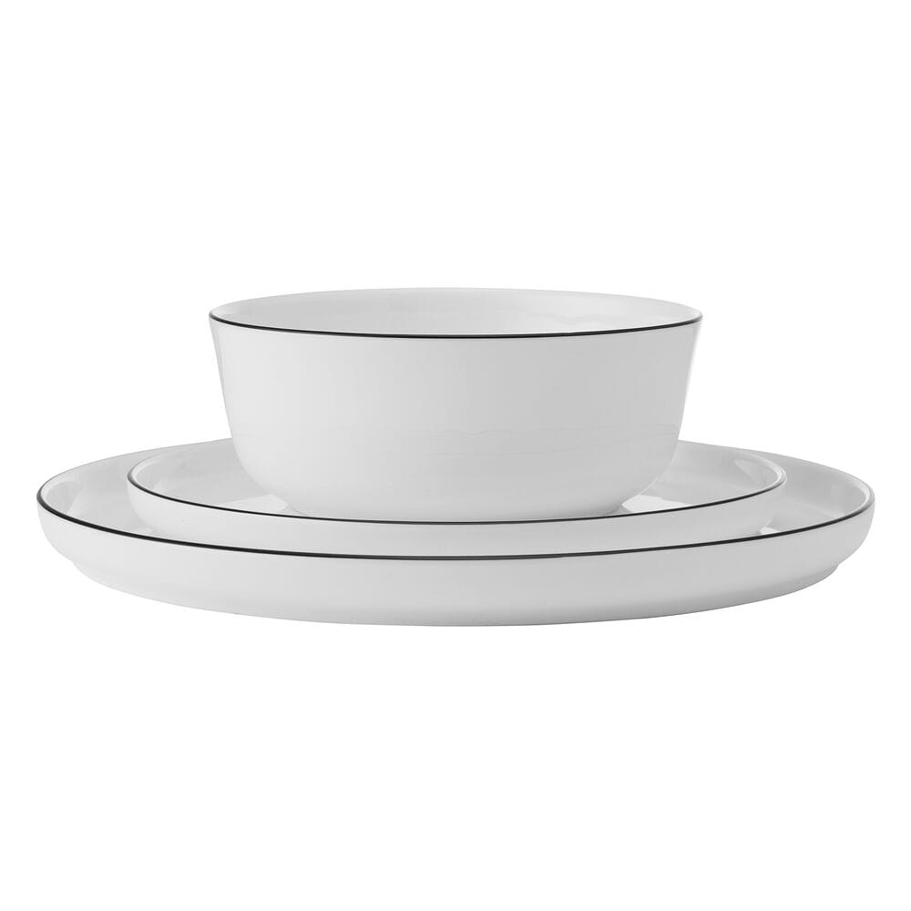 Samantha Banded Black 12 Piece Dinnerware Set. Service for 4 - Image 7