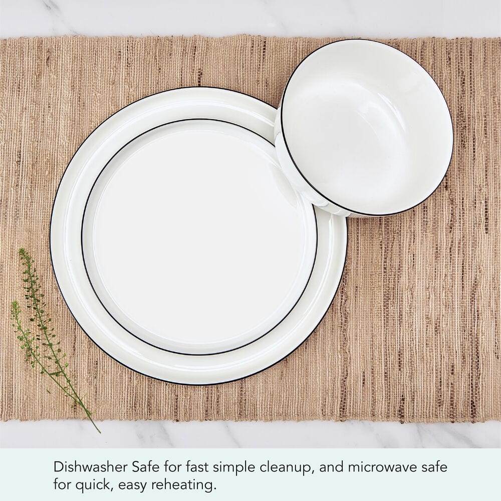 Samantha Banded Black 12 Piece Dinnerware Set. Service for 4 - Image 9