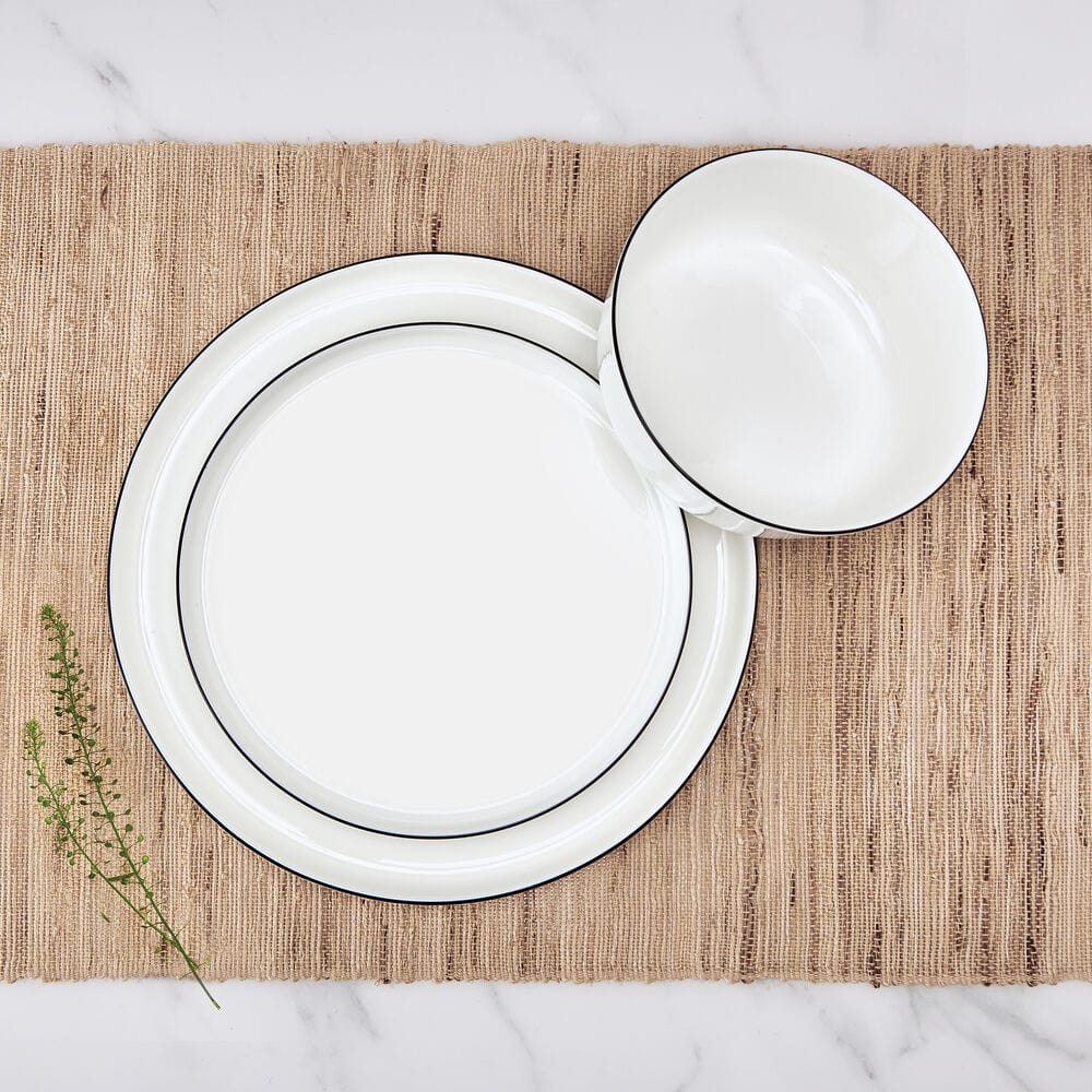 Samantha Banded Black 12 Piece Dinnerware Set. Service for 4 - Image 10