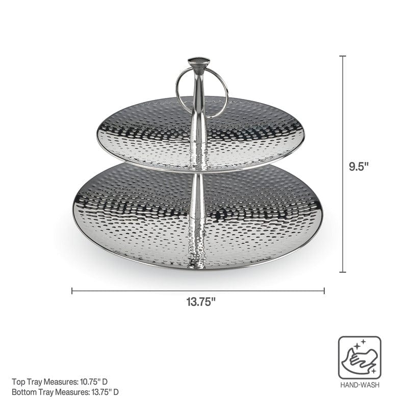 Hammered 2 Tier Serve Tray - Image 3