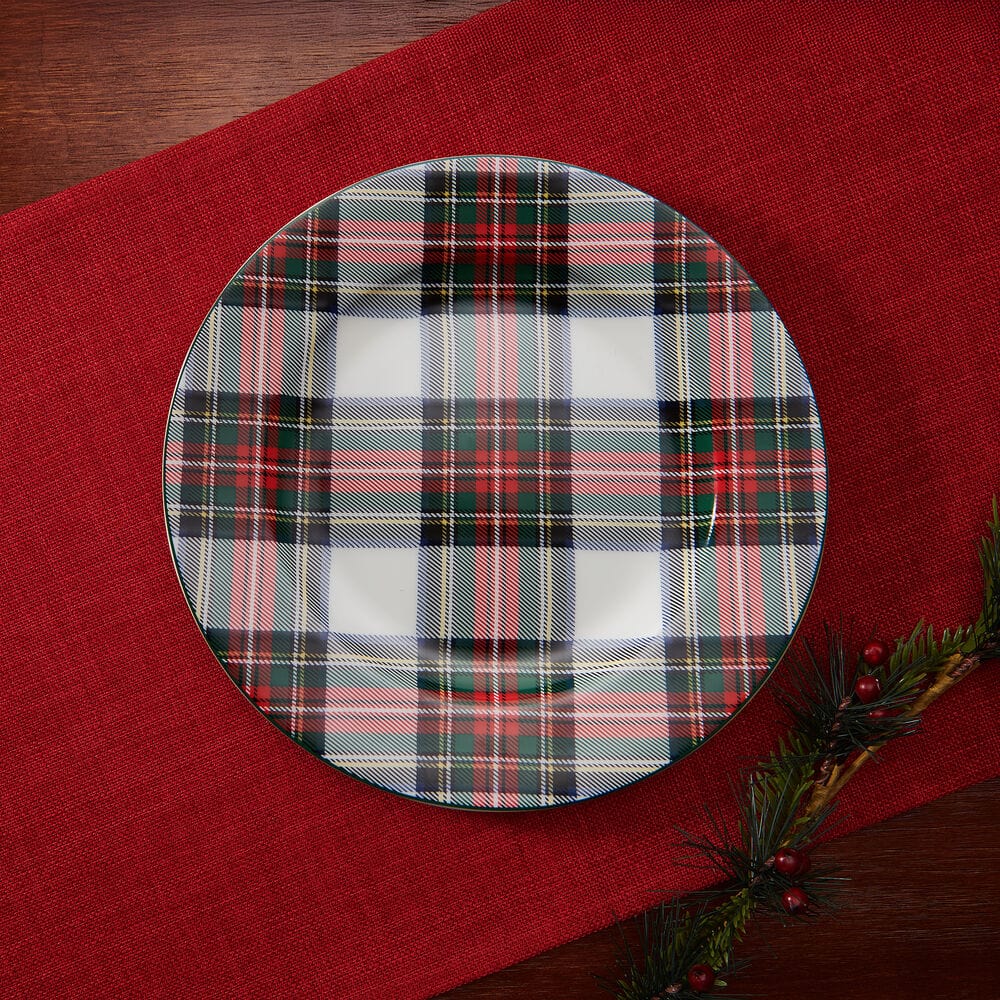 Tartan White Set of 4 Salad Plates - Image 2