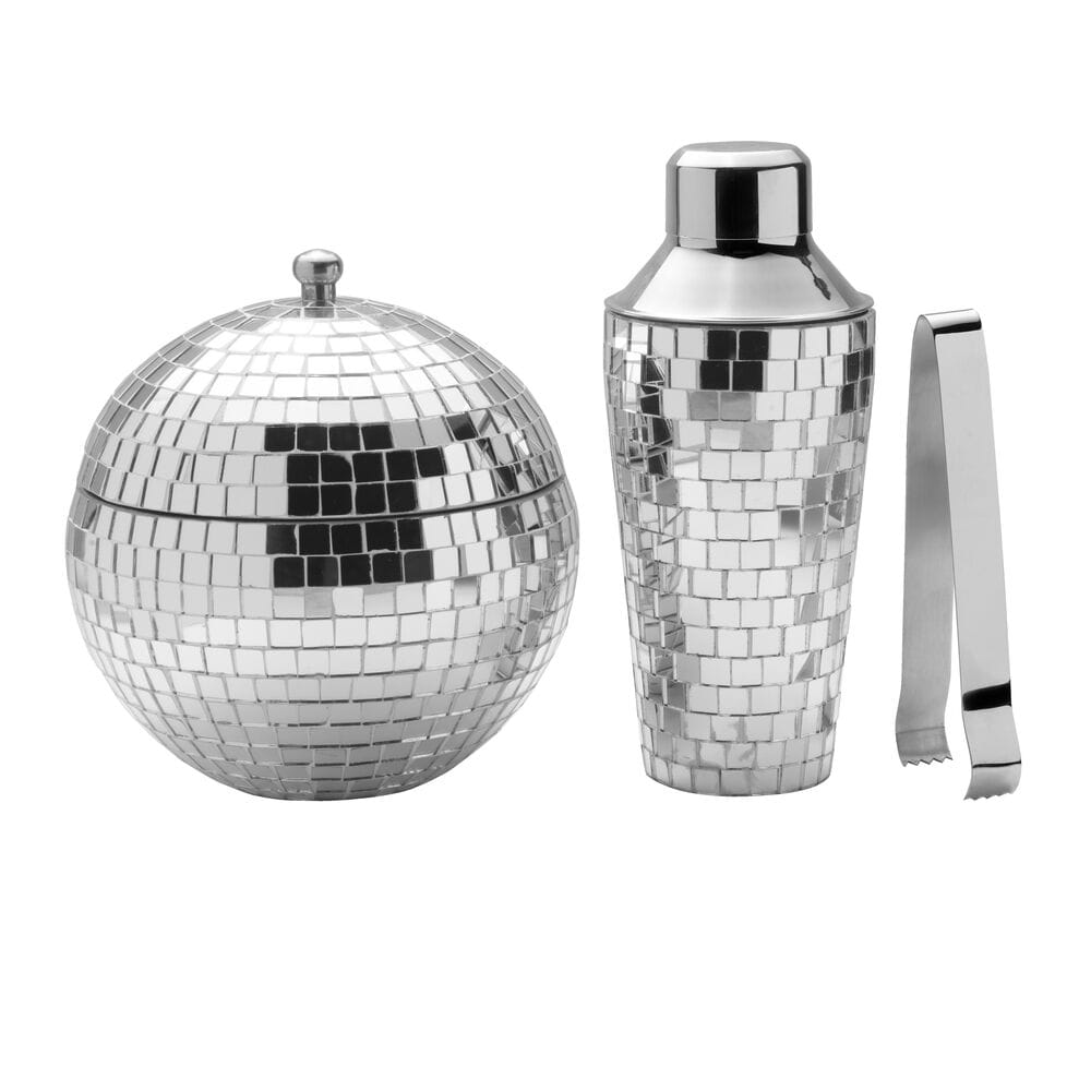 Disco Ball 3 Piece Cocktail Shaker and Ice Bucket Bar Set - Image 4