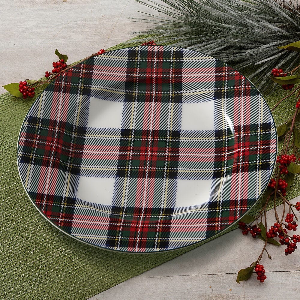 Tartan White Set of 4 Salad Plates - Image 3