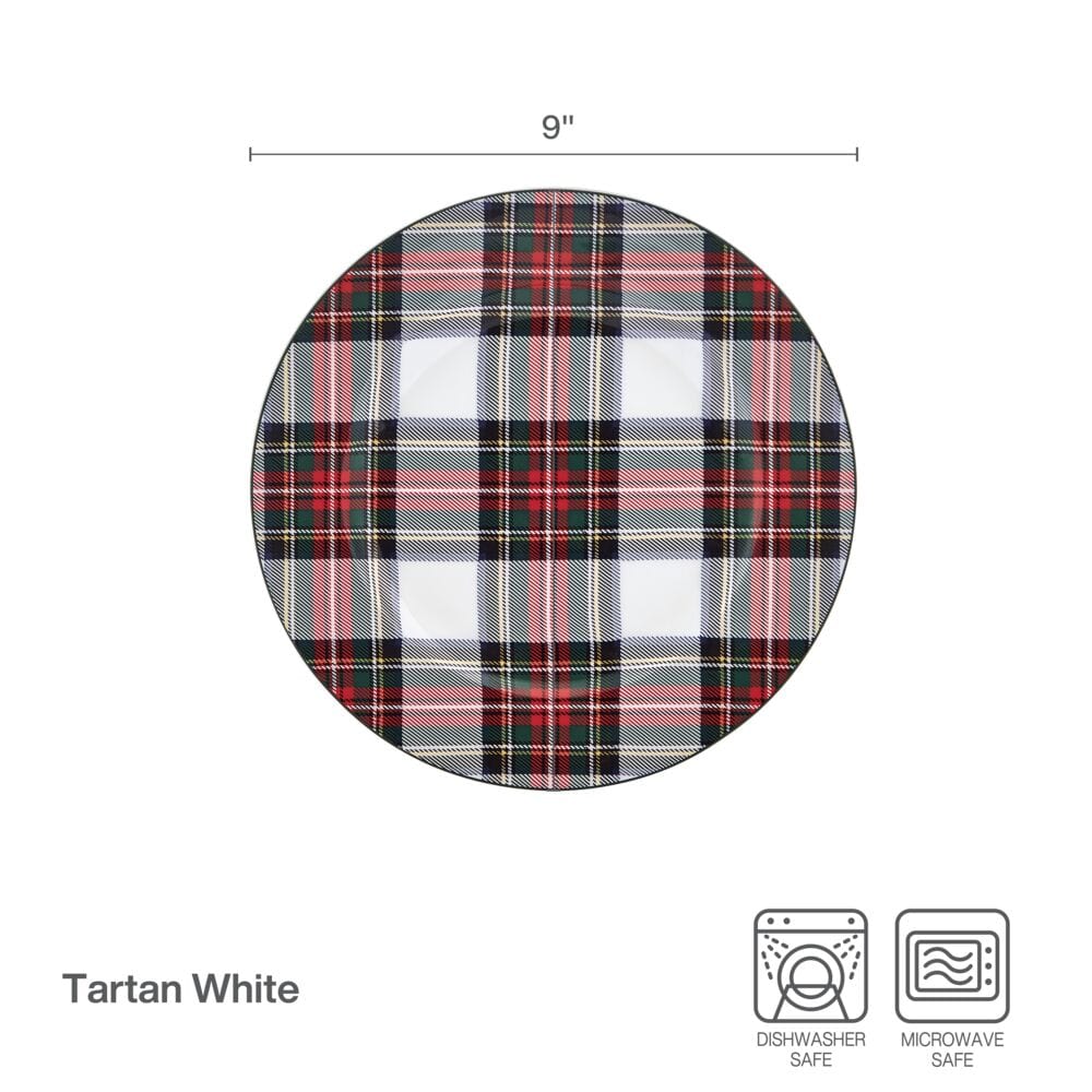 Tartan White Set of 4 Salad Plates - Image 5