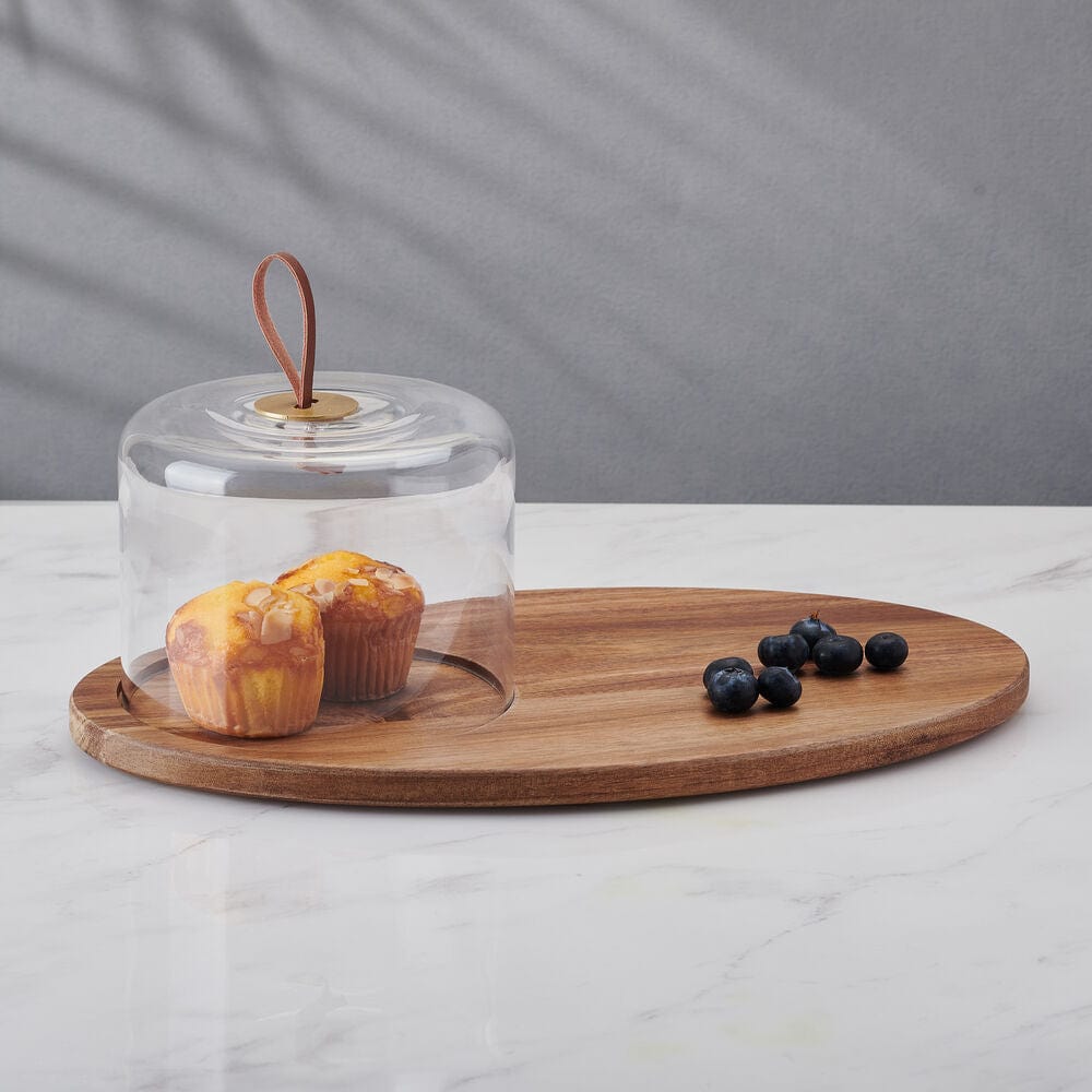 Glenwood Oval Serve Board with Glass Dome Cloche - Image 2