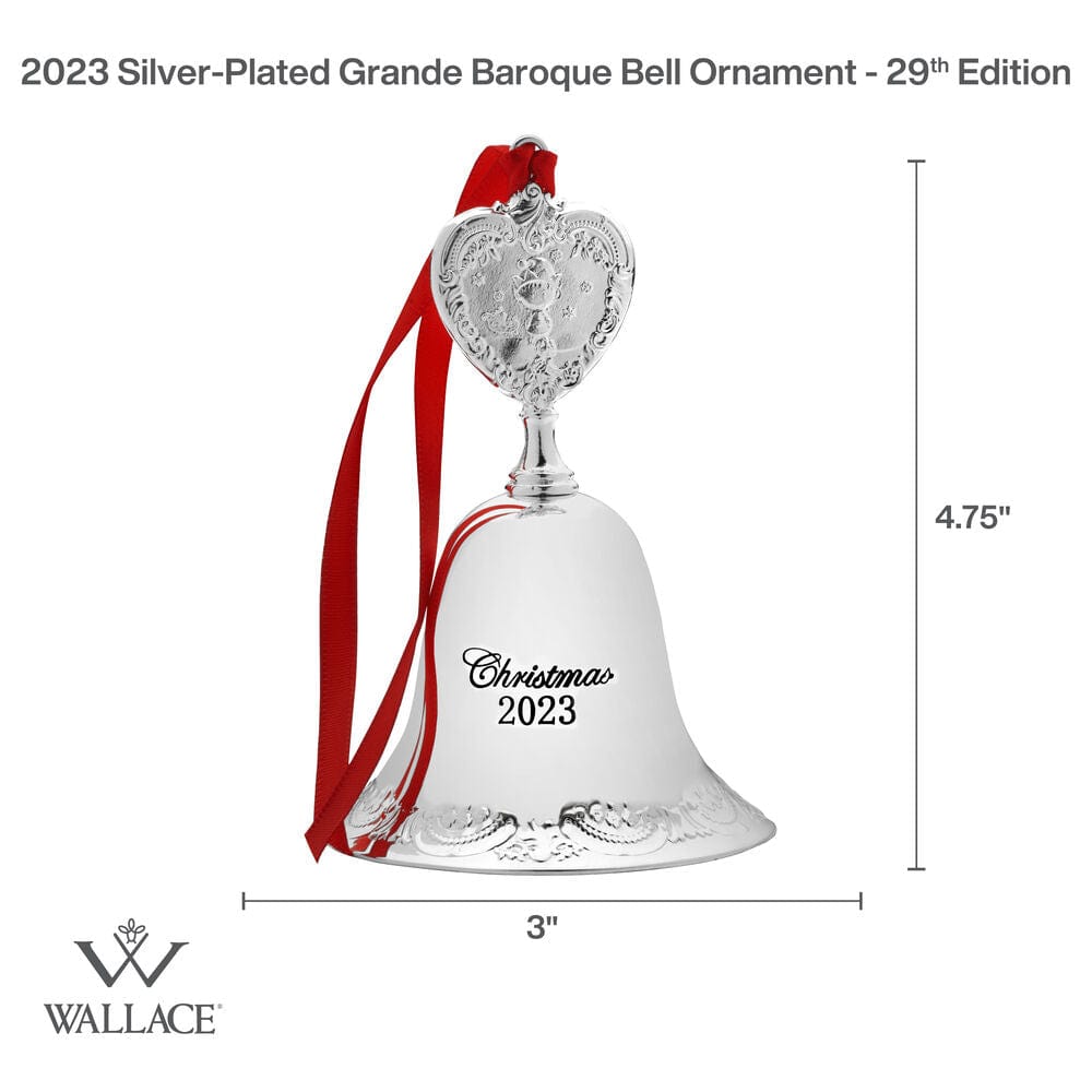 Grande Baroque 2023 Silver Plated Bell Ornament 29th Edition - Image 3