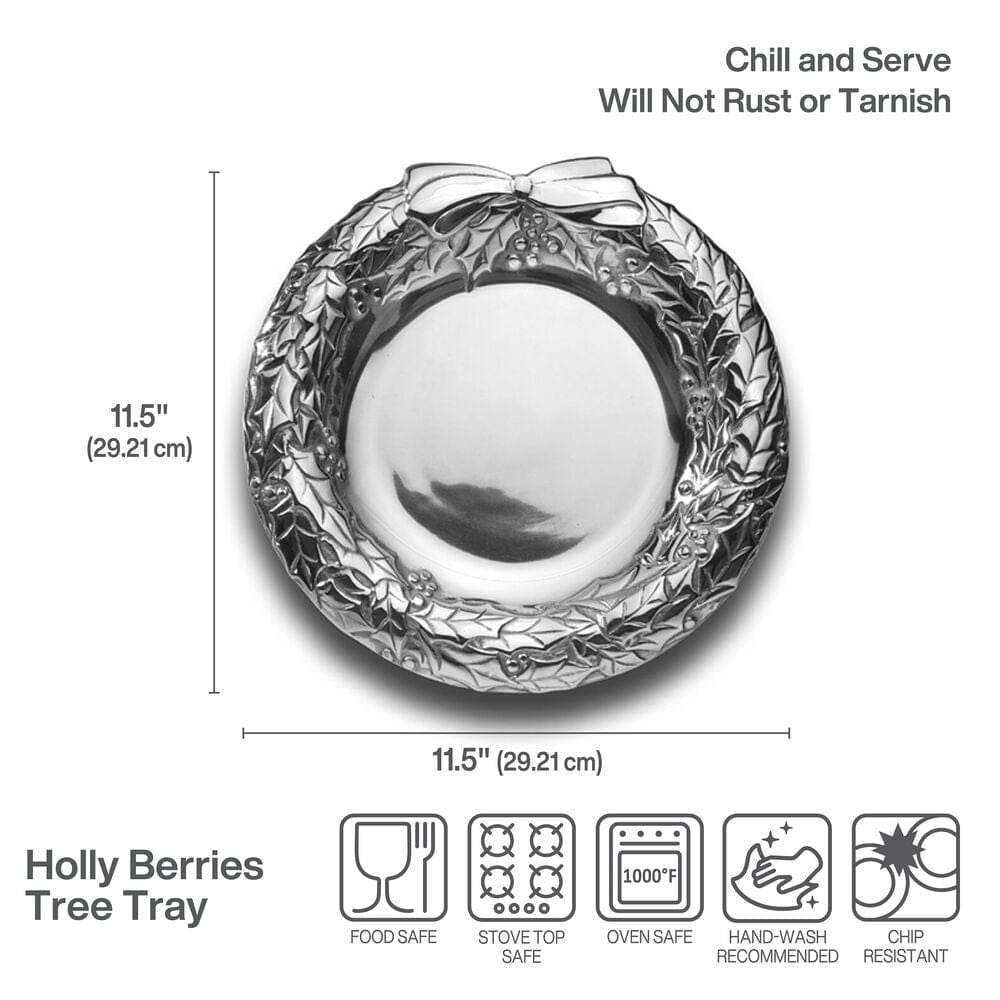 Holly Berries Wreath Serving Tray - Image 3