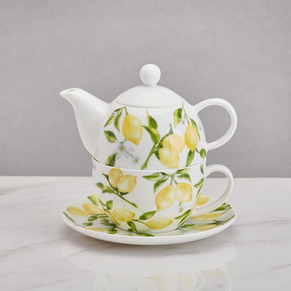 Lemons Teacup and Tea Server Set for One - Image 3