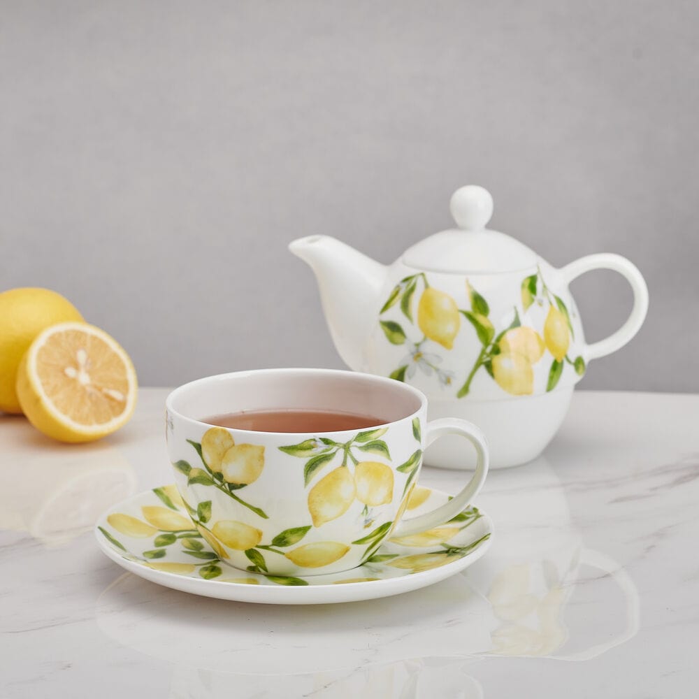 Lemons Teacup and Tea Server Set for One - Image 2