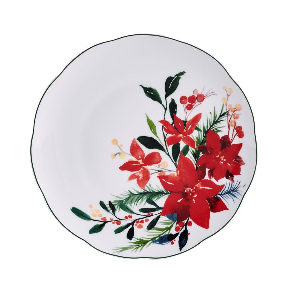 Merry Poinsettia 12 Piece Dinnerware Set. Service For 4 - Image 6
