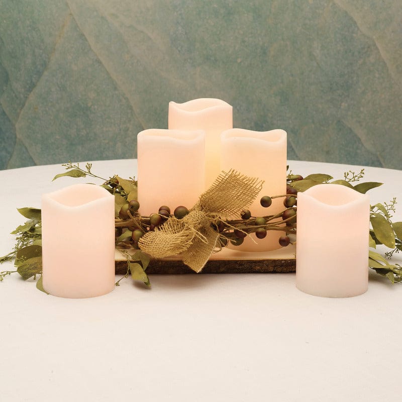 Flameless Set of 5 Wave Pillar LED Candles with Remote - Image 2