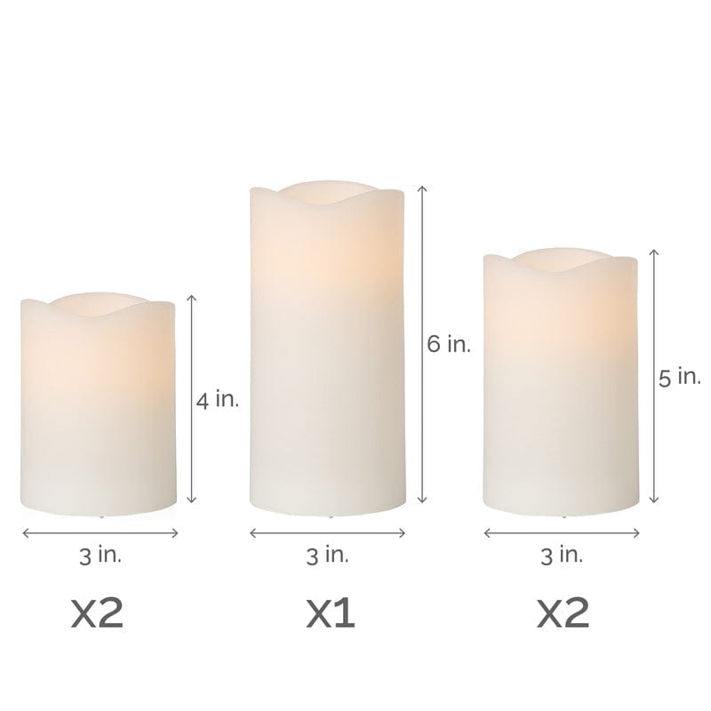 Flameless Set of 5 Wave Pillar LED Candles with Remote - Image 5