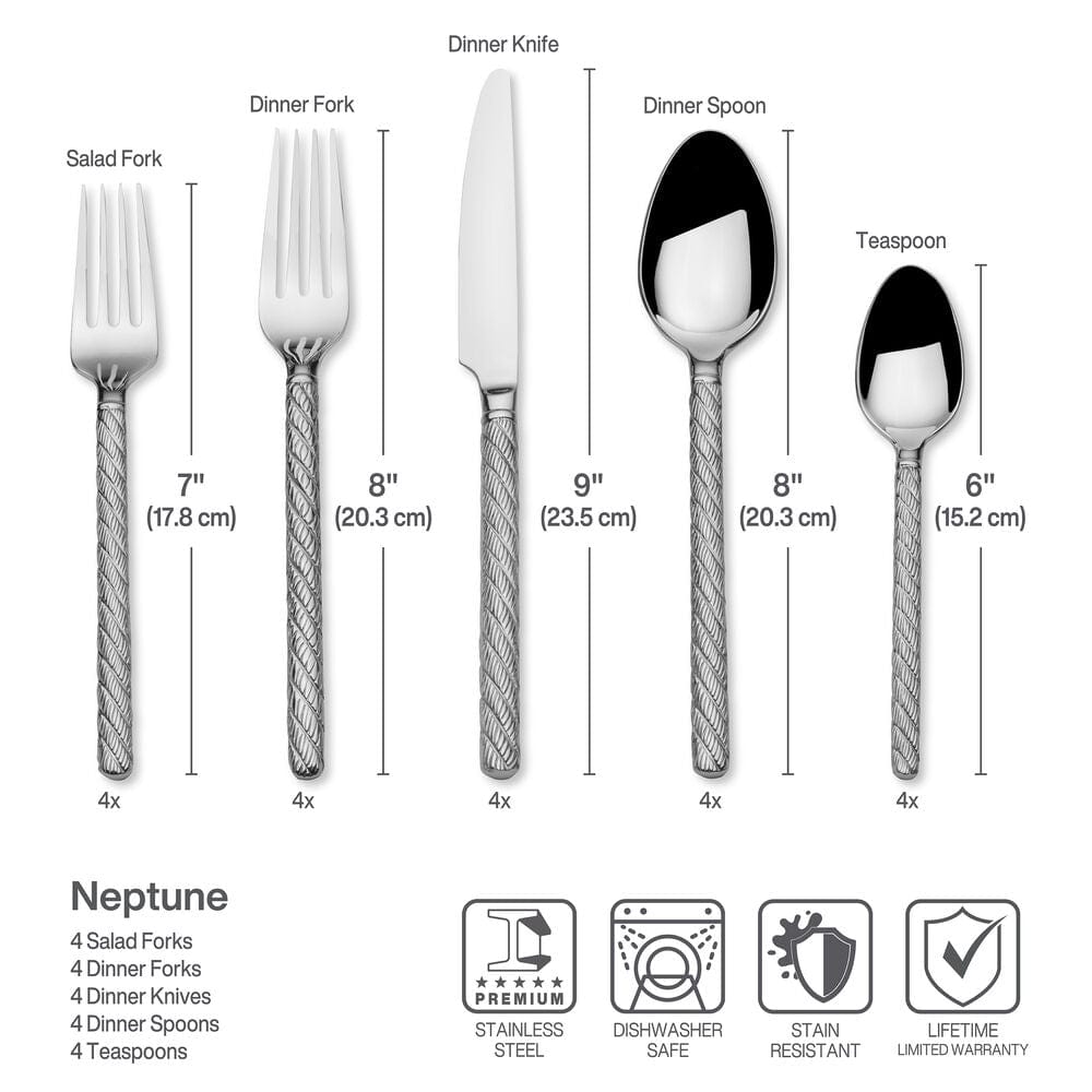 Neptune 20 Piece Flatware Set. Service for 4 - Image 3