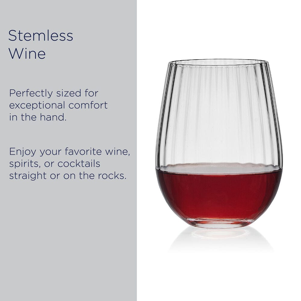 Optic Set of 4 Stemless Wine Glasses - Image 4