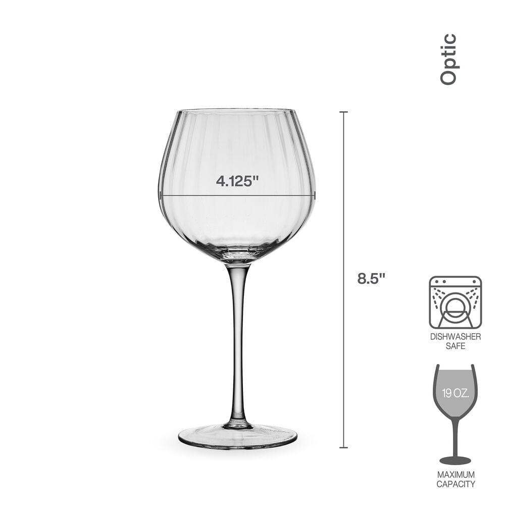 Optic Set of 4 Red Wine Glasses - Image 3