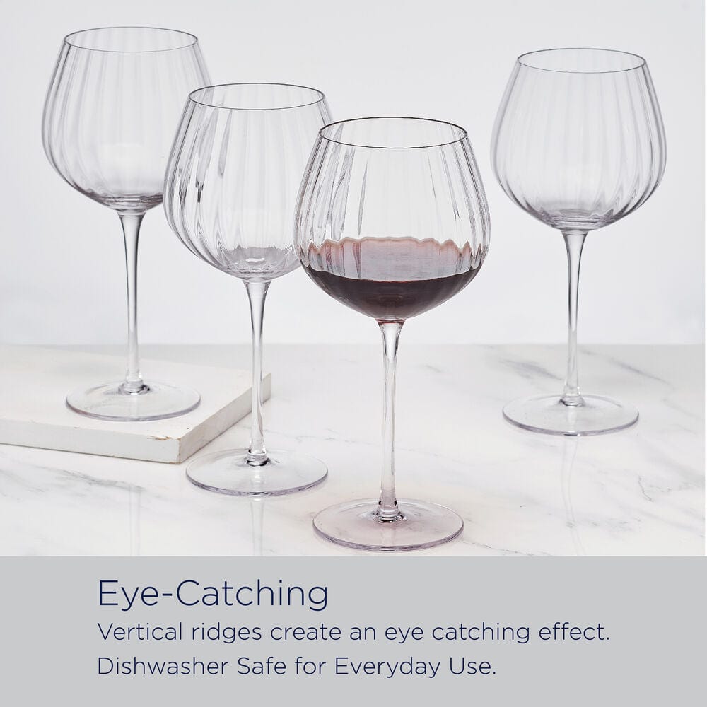 Optic Set of 4 Red Wine Glasses - Image 5
