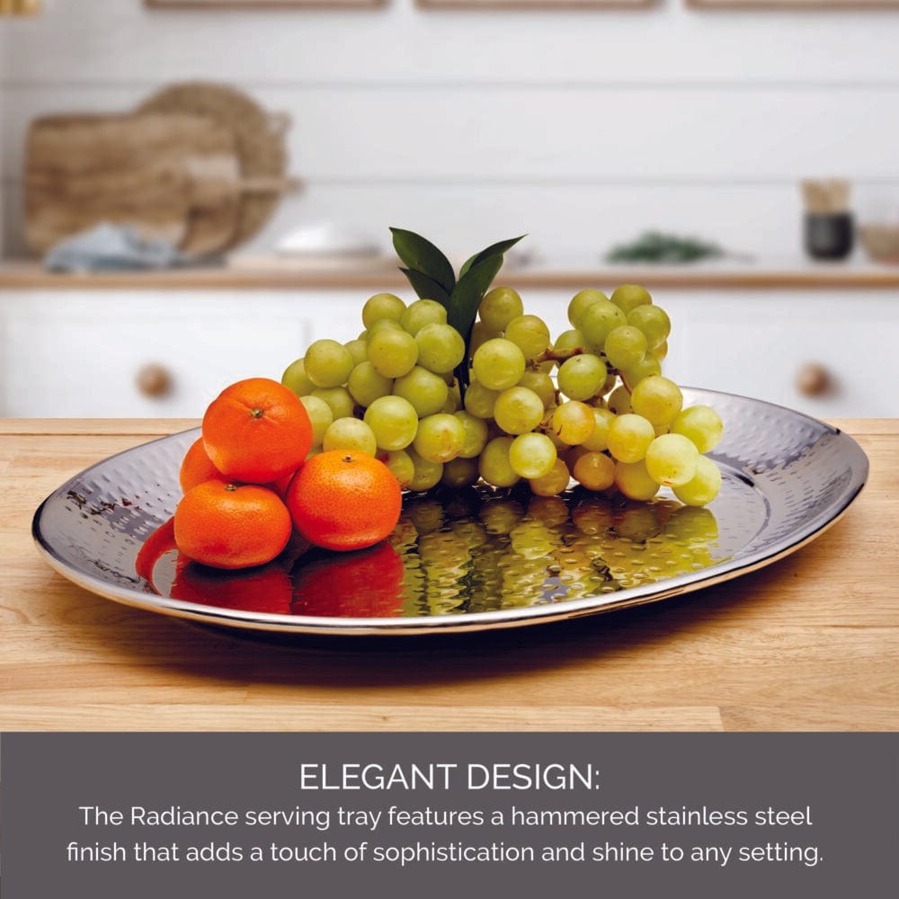 Radiance Hammered Oval Serving Tray - Image 4