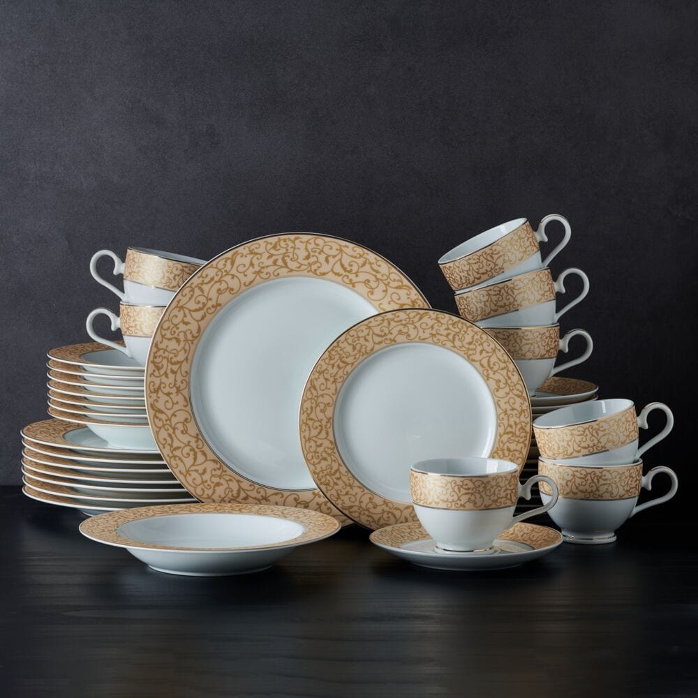 Parchment Gold 40 Piece Dinnerware Set. Service for 8 - Image 2