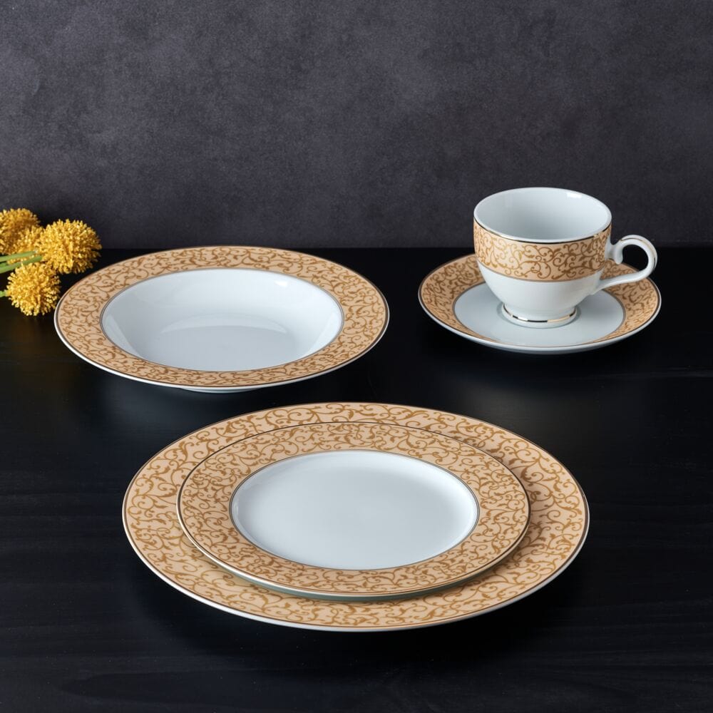 Parchment Gold 40 Piece Dinnerware Set. Service for 8 - Image 3