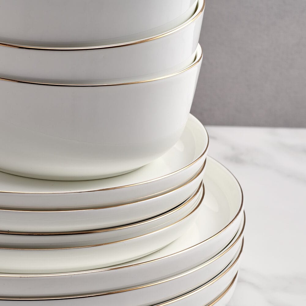 Samantha Gold Rim 12 Piece Dinnerware Set. Service for 4 - Image 4