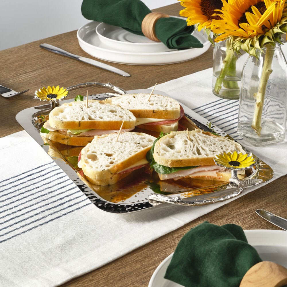 Sunflower Serve Tray with Handles - Image 2