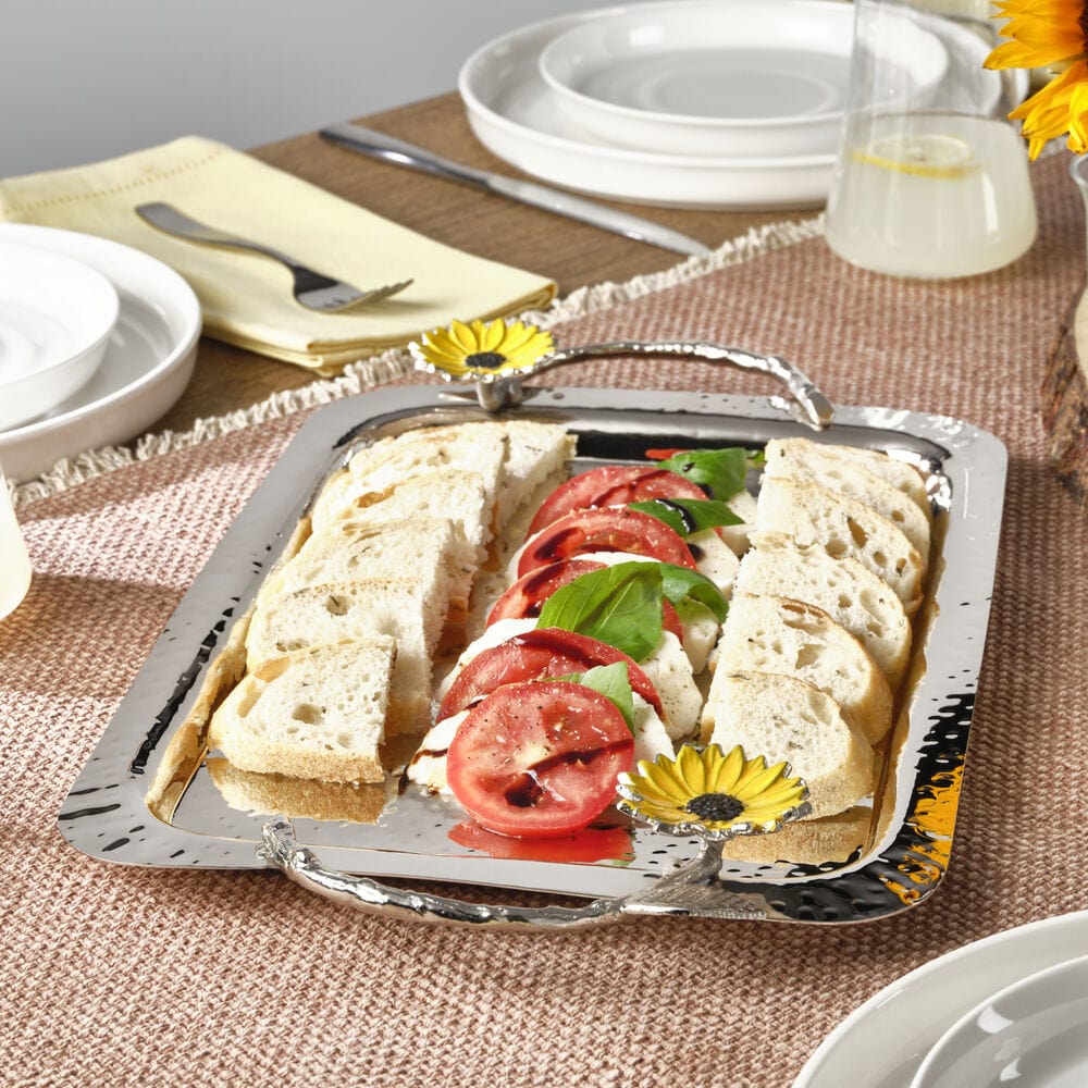 Sunflower Serve Tray with Handles - Image 3