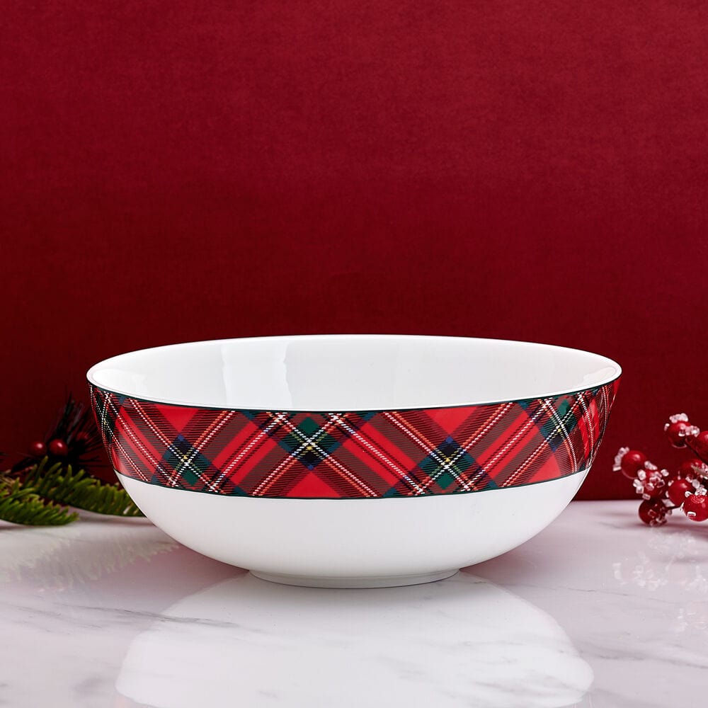 Tartan Red Serve Bowl - Image 2