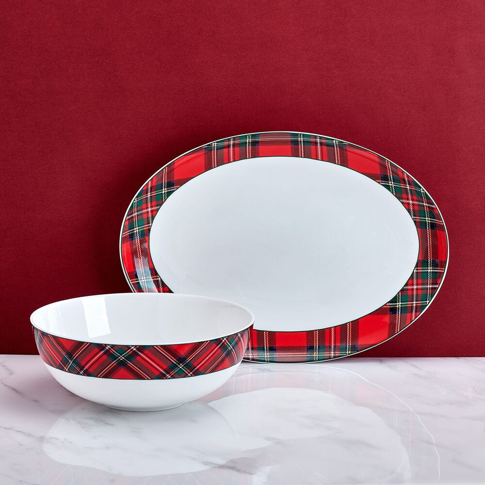 Tartan Red Serve Bowl - Image 5