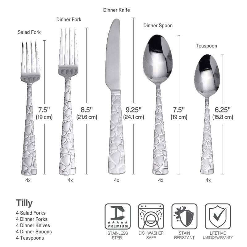 Tilly 20 Piece Flatware Set. Service for 4 - Image 3