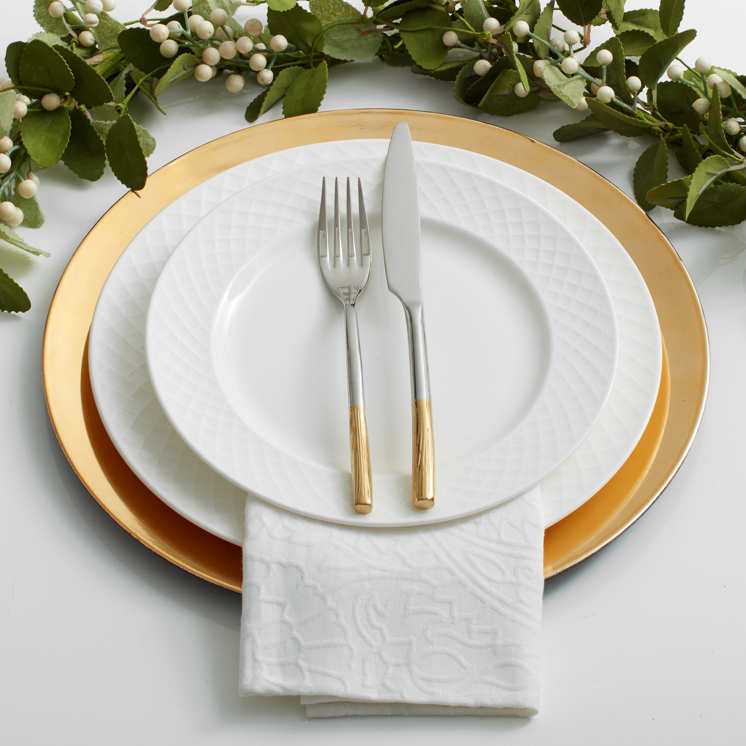 Trellis White 16 Piece Dinnerware Set - Image 3