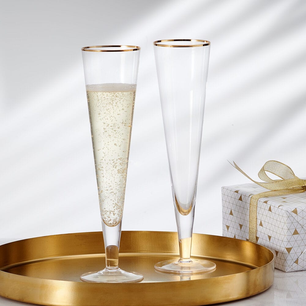 Trumpet Gold Set of 2 Champagne Flute Glasses - Image 3