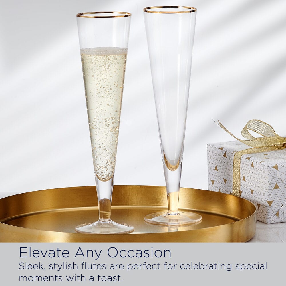 Trumpet Gold Set of 2 Champagne Flute Glasses - Image 6