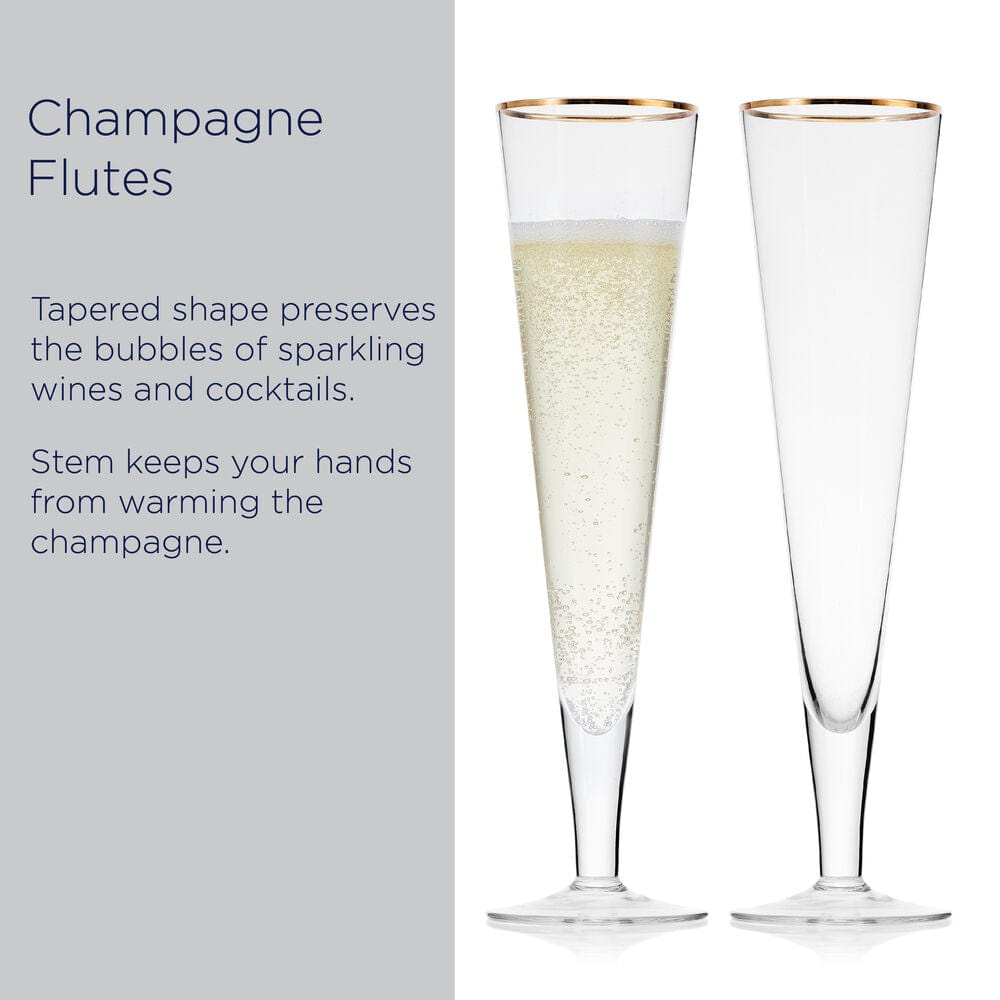 Trumpet Gold Set of 2 Champagne Flute Glasses - Image 8