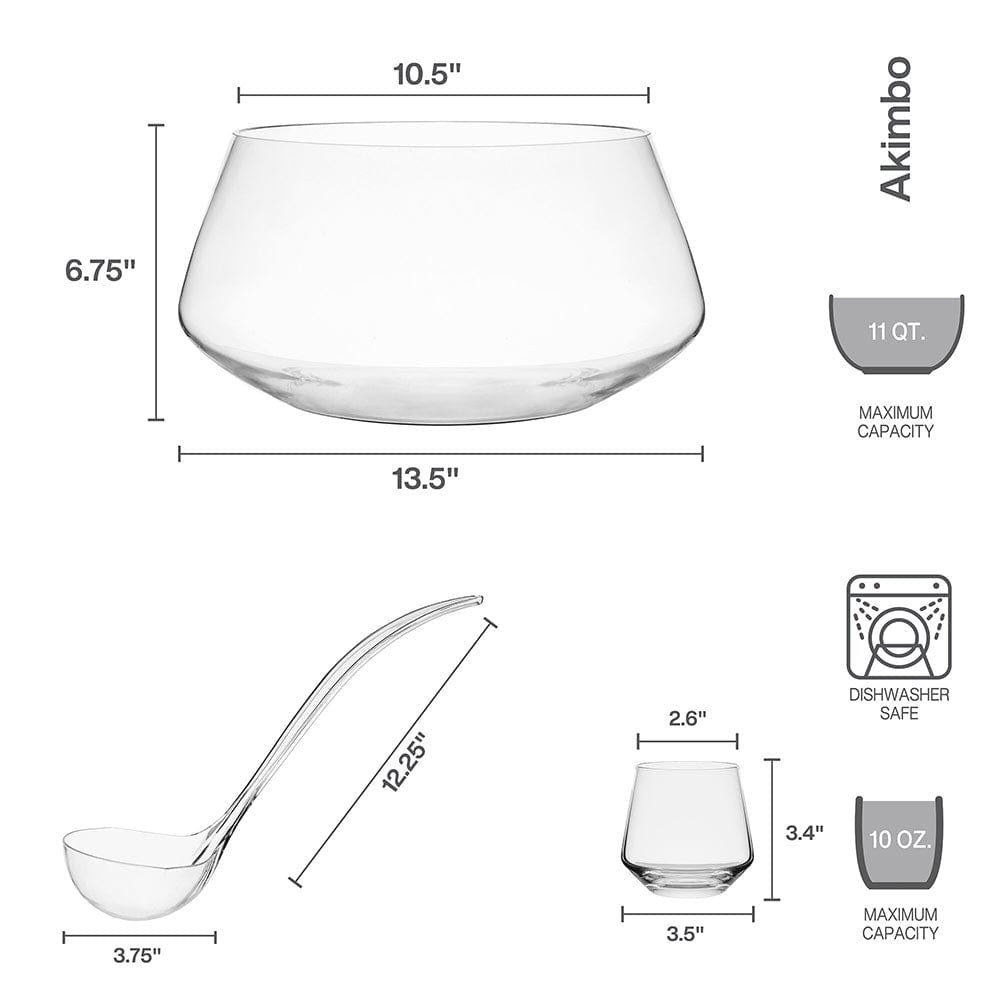 Akimbo 8 Piece Punch Bowl Set - Image 9