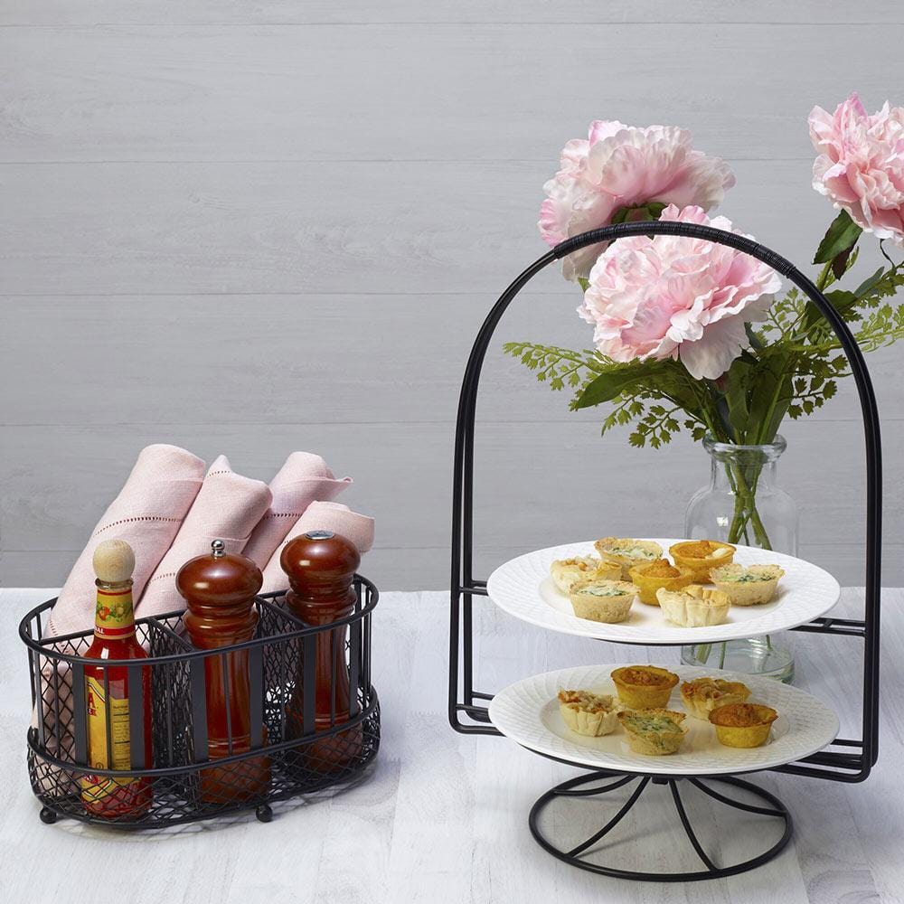 Band and Stripe Swivel Hostess Buffet Storage Caddy - Image 2