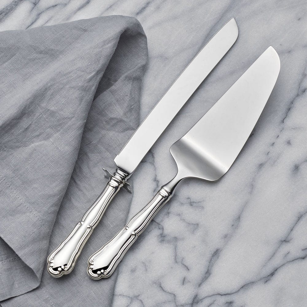 Barocco Sterling Wedding Cake Knife and Server Set - Image 2