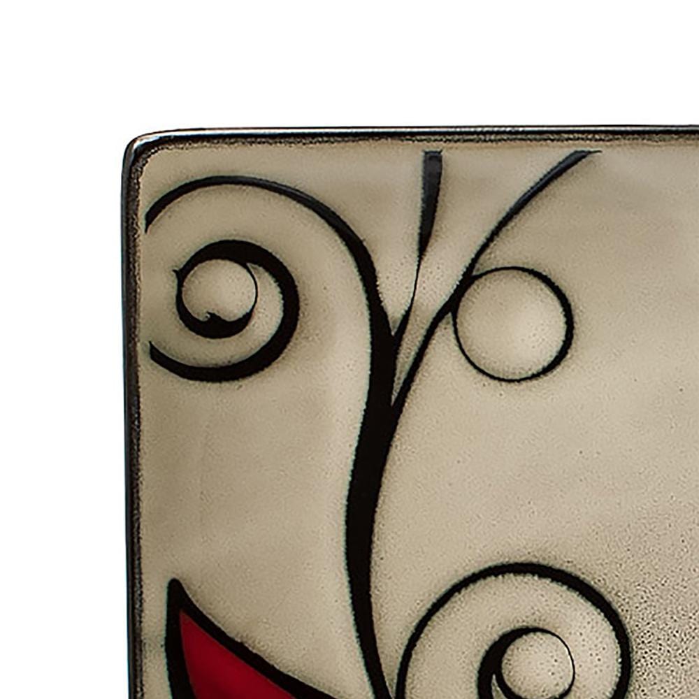 Belmont Set of 4 Square Red Vine Salad Plates - Image 2