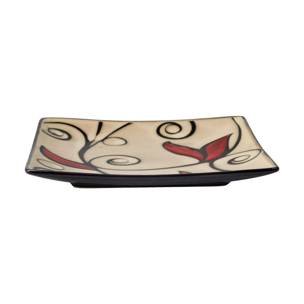 Belmont Set of 4 Square Red Vine Salad Plates - Image 3