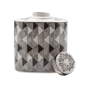 Diamond Decorative Oval Canister Vase