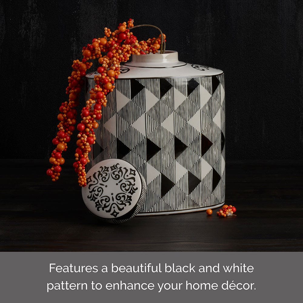 Diamond Decorative Oval Canister Vase - Image 3