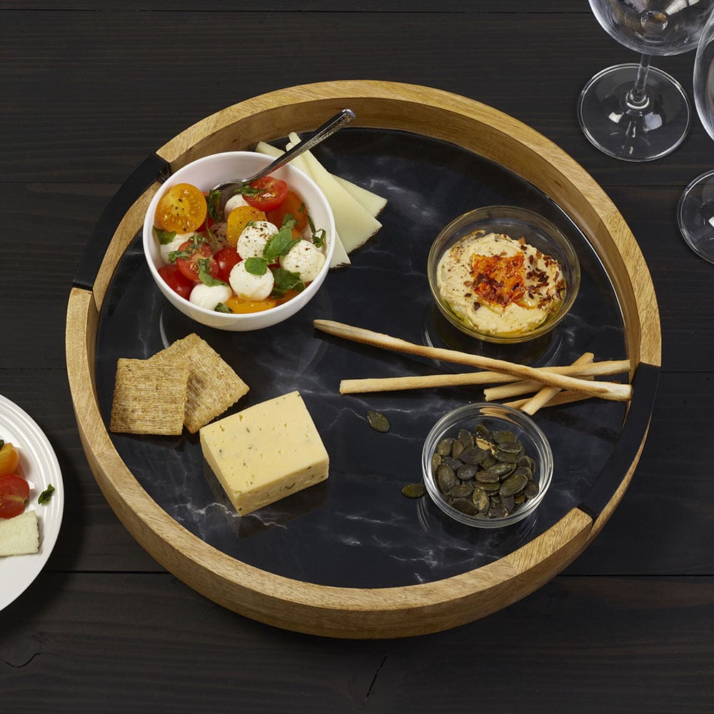 Black Marble Lazy Susan Serve Tray - Image 2