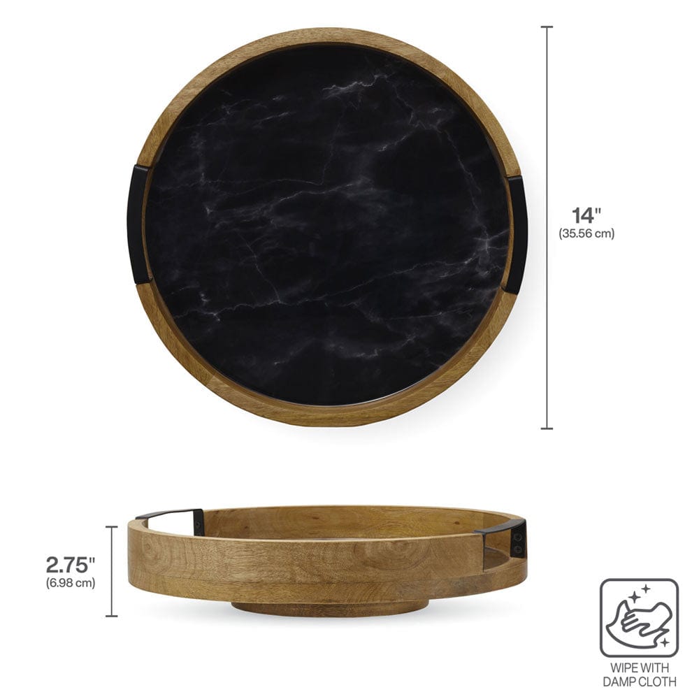 Black Marble Lazy Susan Serve Tray - Image 5