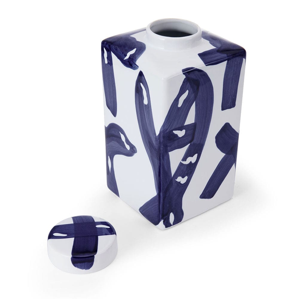 Paint Stroke Decorative Square Ginger Jar Canister Vase - Image 5