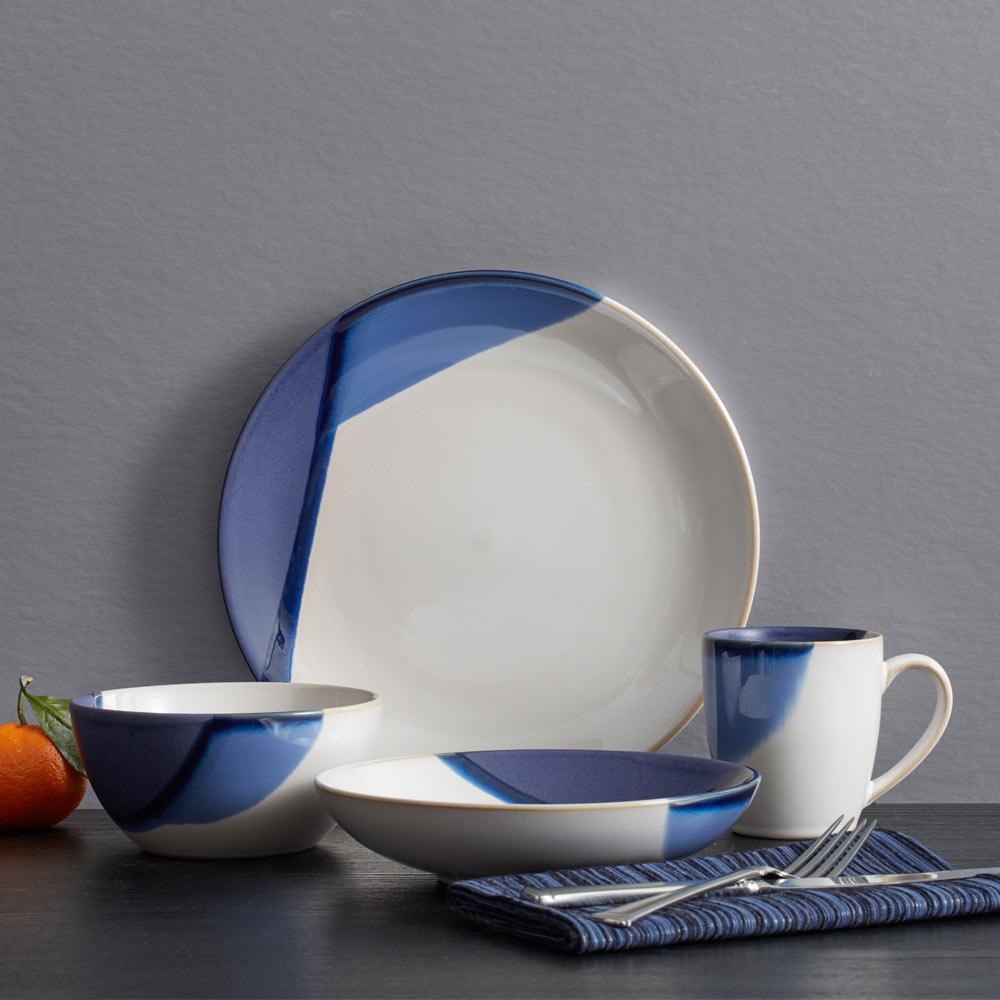 Caden Blue 16 Piece Dinnerware Set. Service for 4 - Image 4