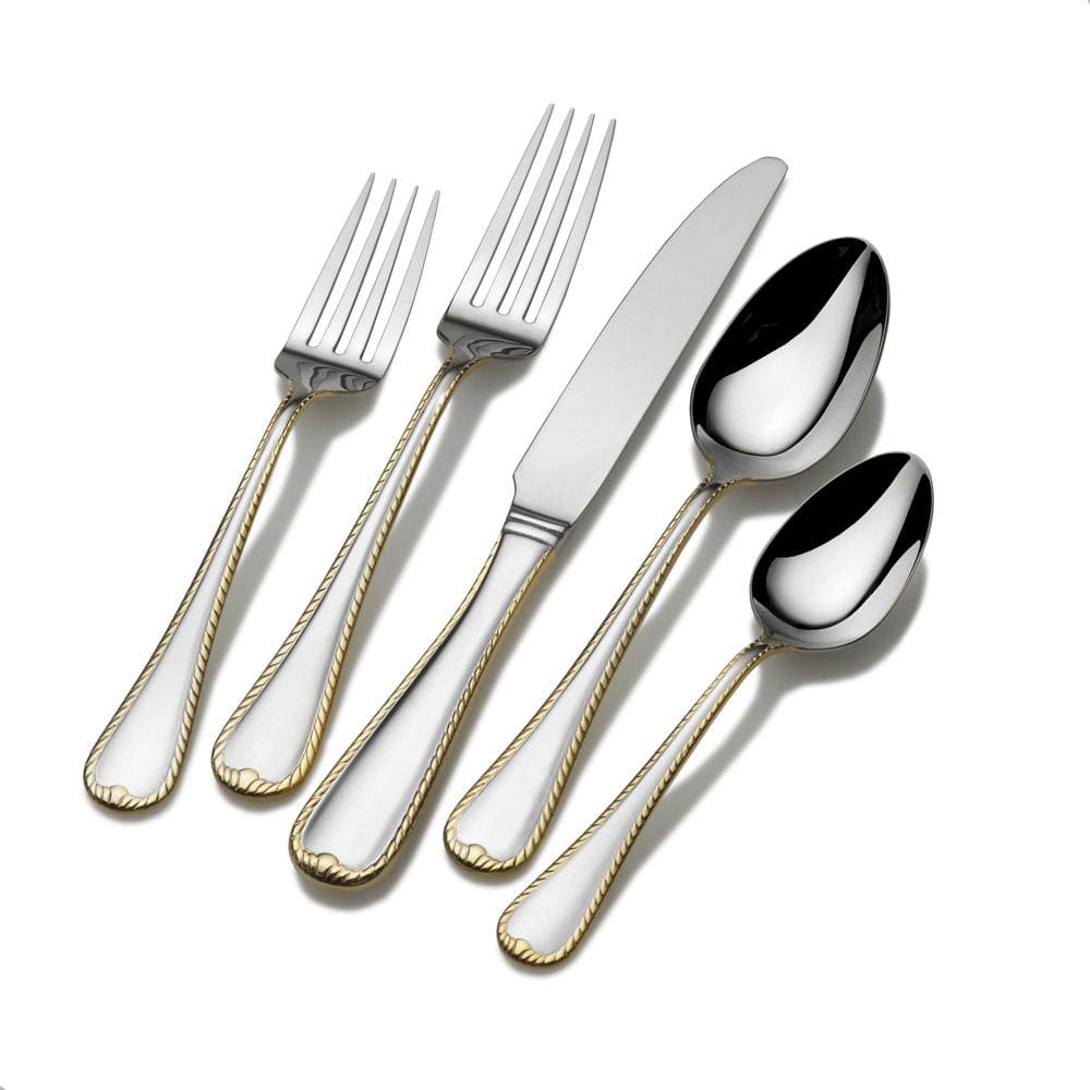 Cameo Gold 65 Piece Flatware Set. Service for 12 - Image 9