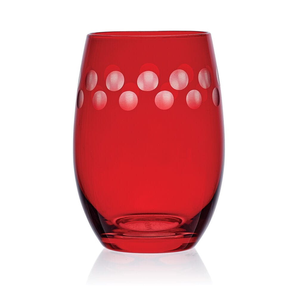 Cheers? Set of 6 Ruby Stemless Wine Glasses - Image 6