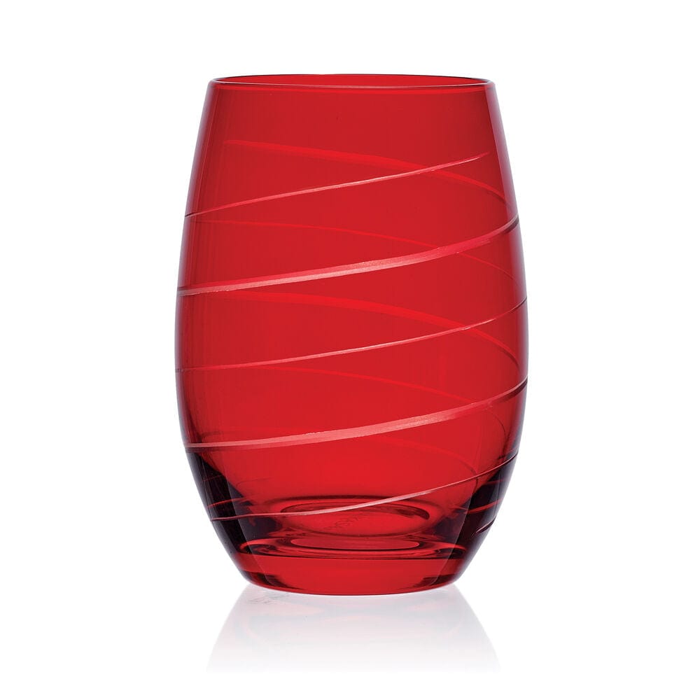 Cheers? Set of 6 Ruby Stemless Wine Glasses - Image 7
